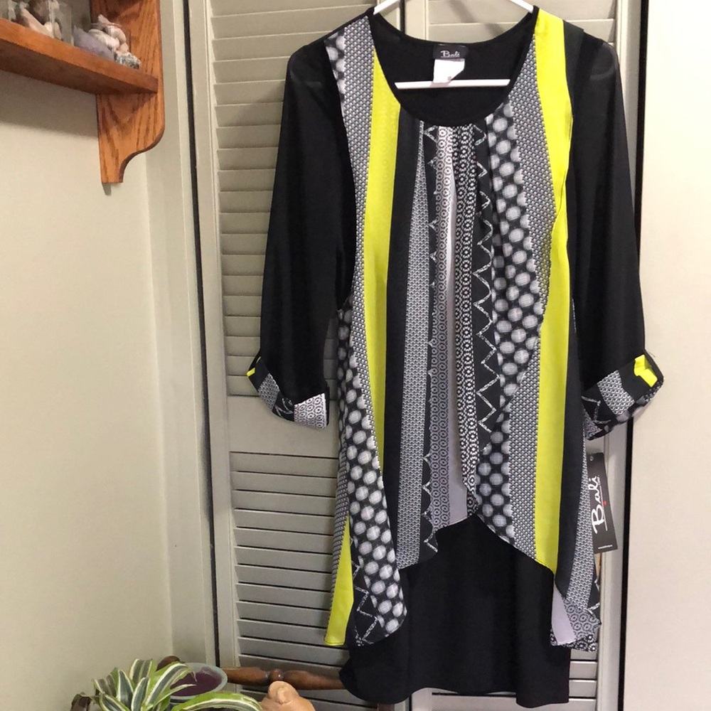 Bali Black and Yellow Tunic Dress NWT